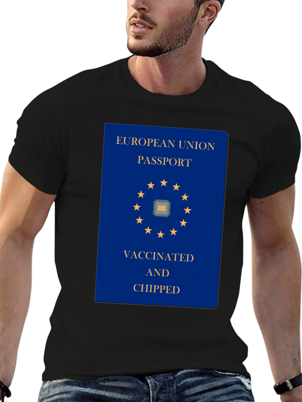 Vaccinated & Chipped EU Passport T-Shirt