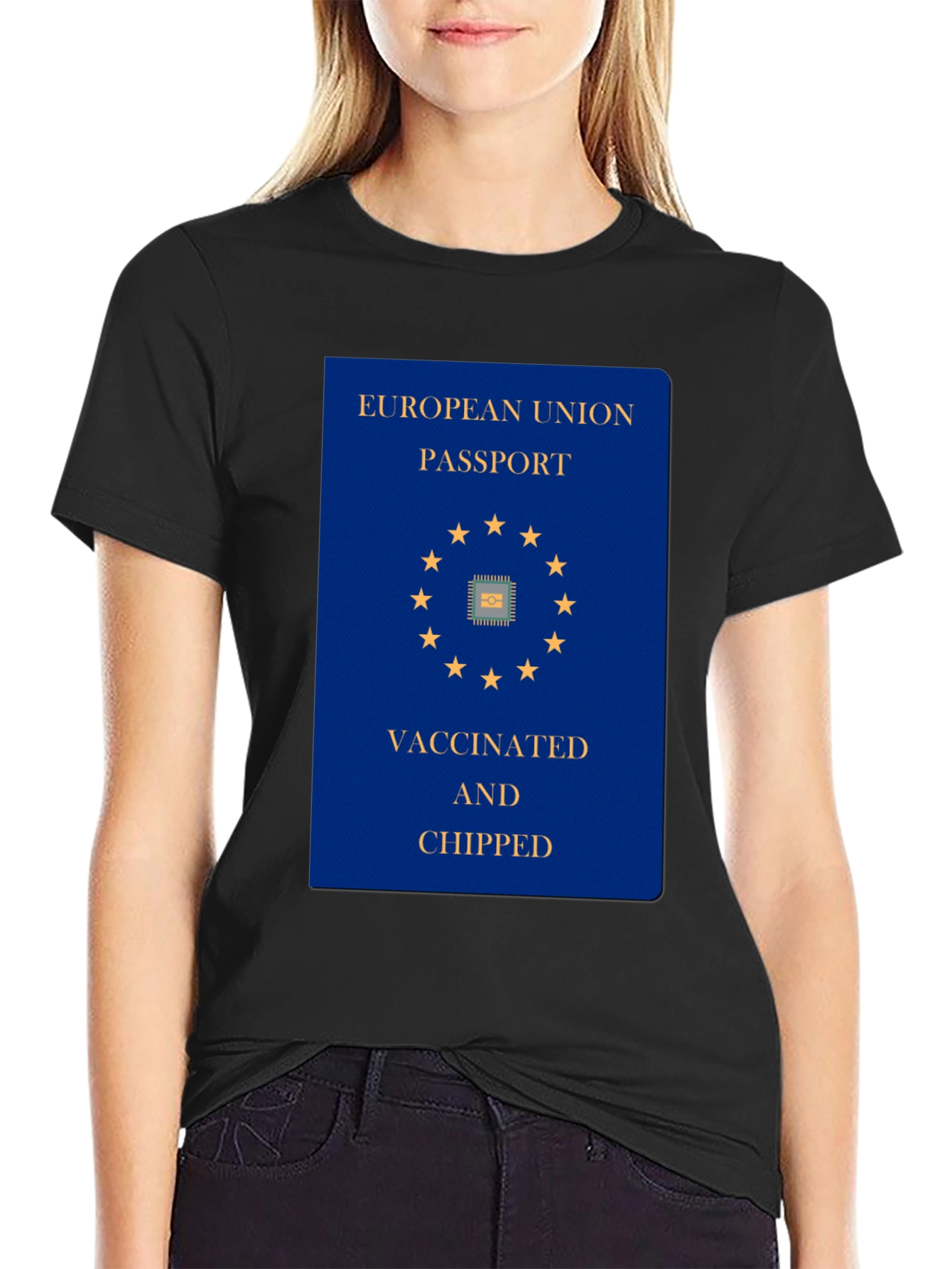 Vaccinated & Chipped EU Passport T-Shirt