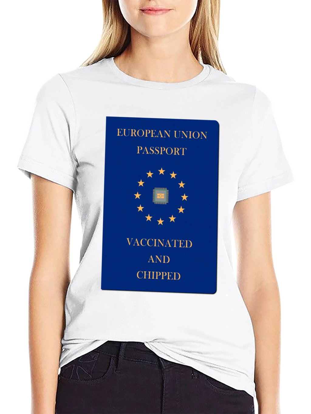 Vaccinated & Chipped EU Passport T-Shirt