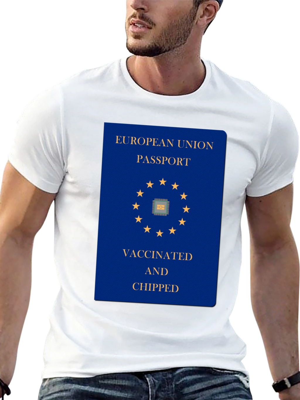 Vaccinated & Chipped EU Passport T-Shirt