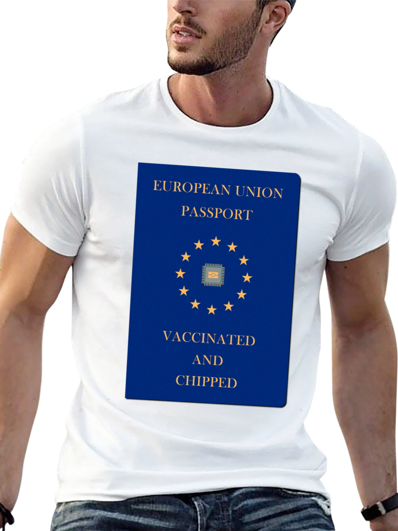 Vaccinated & Chipped EU Passport T-Shirt