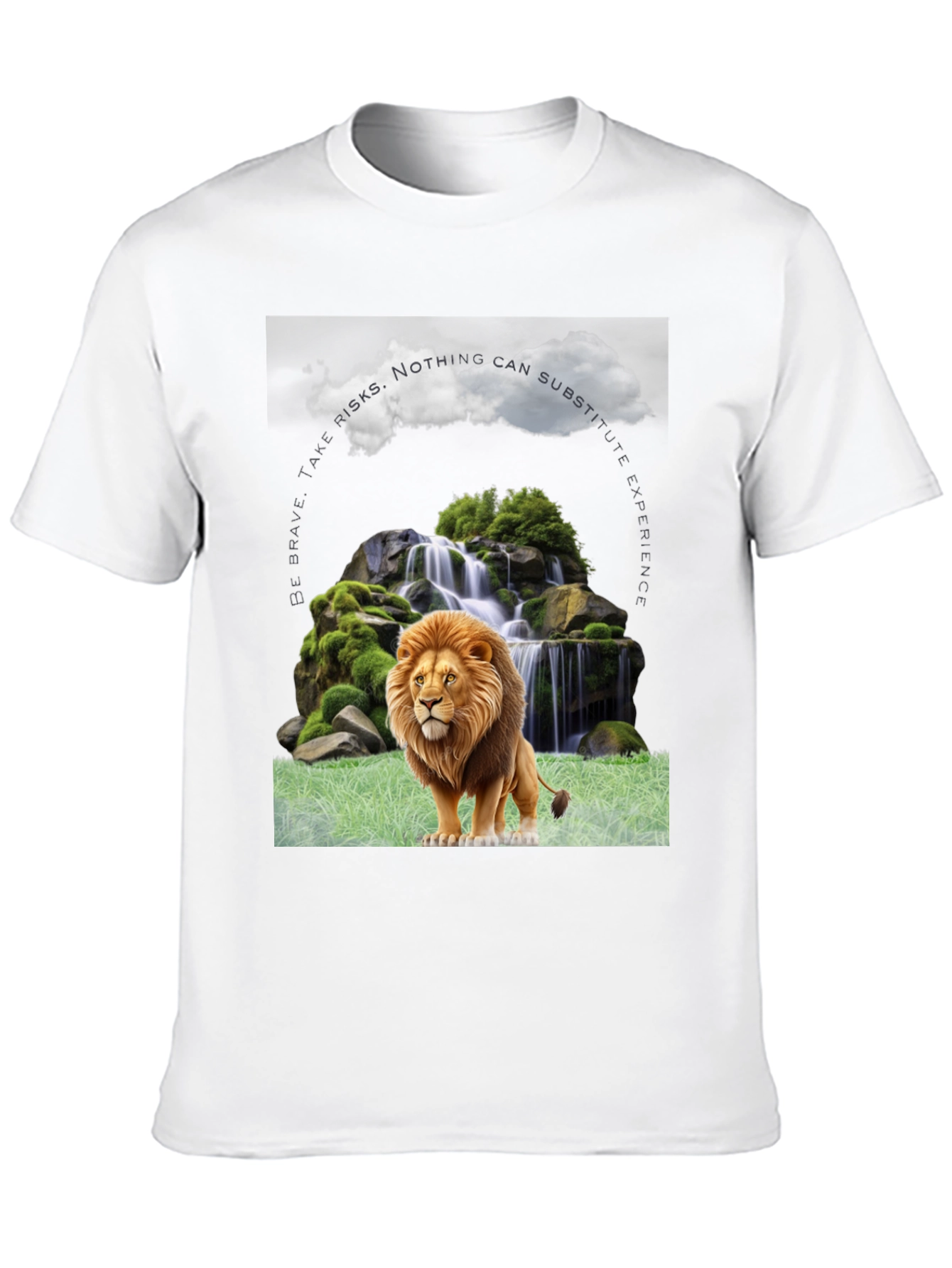 Lion Waterfall Graphic Tee - Brave Experience Shirt