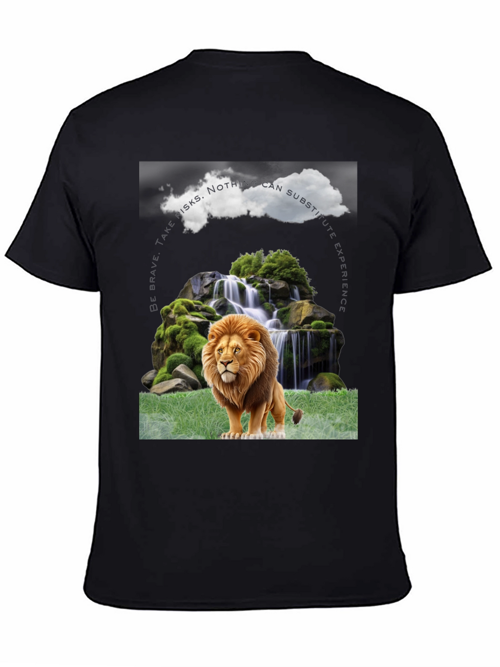 Lion Waterfall Graphic Tee - Brave Experience Shirt