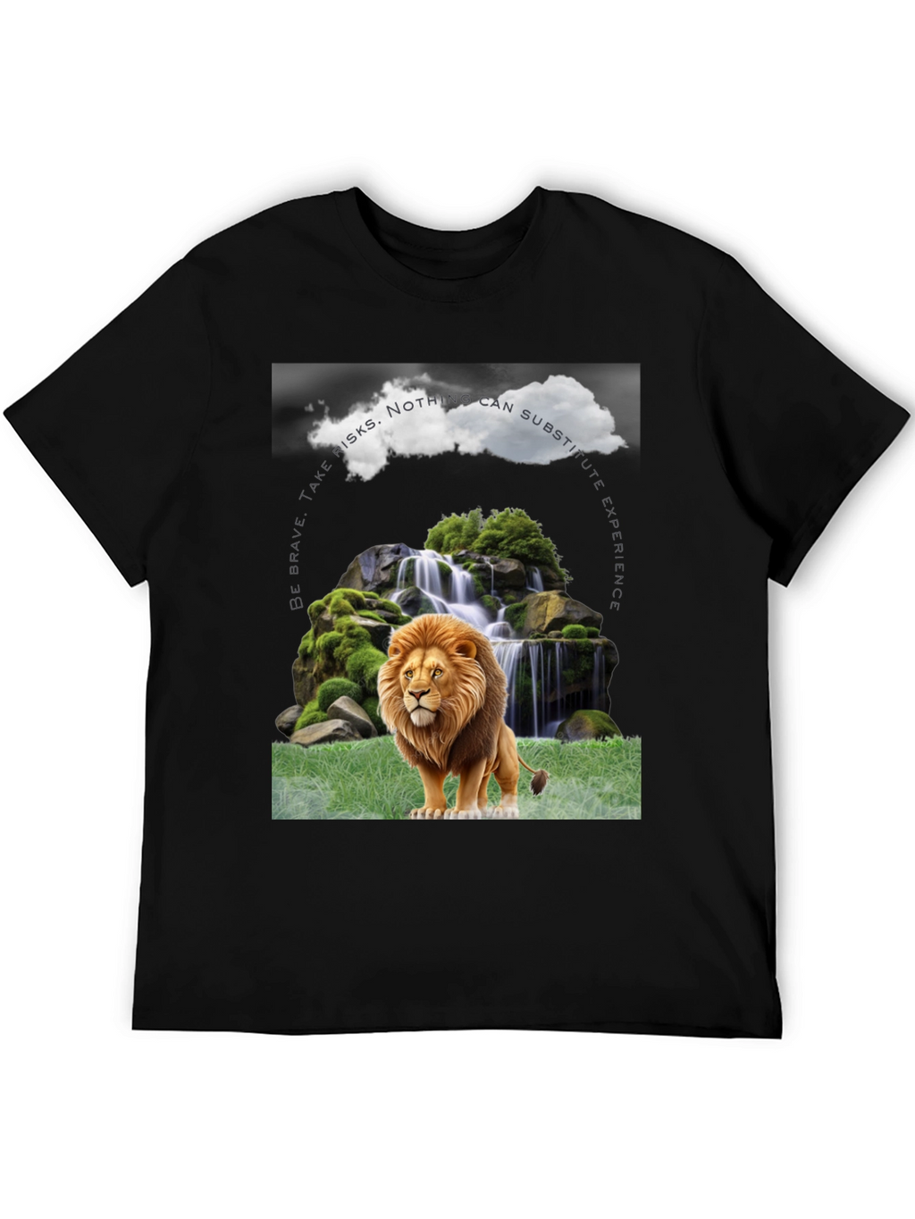 Lion Waterfall Graphic Tee - Brave Experience Shirt