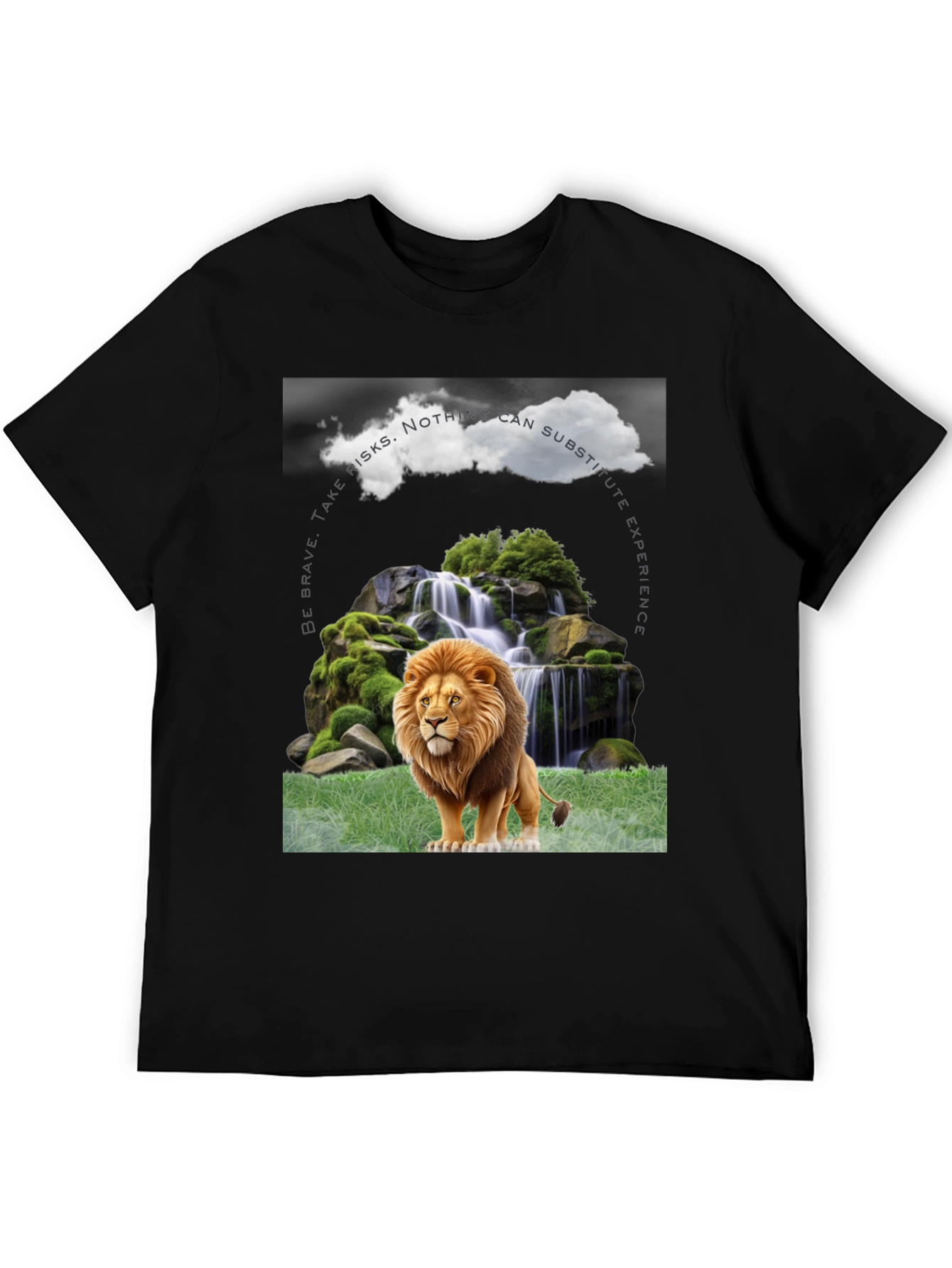 Lion Waterfall Graphic Tee - Brave Experience Shirt