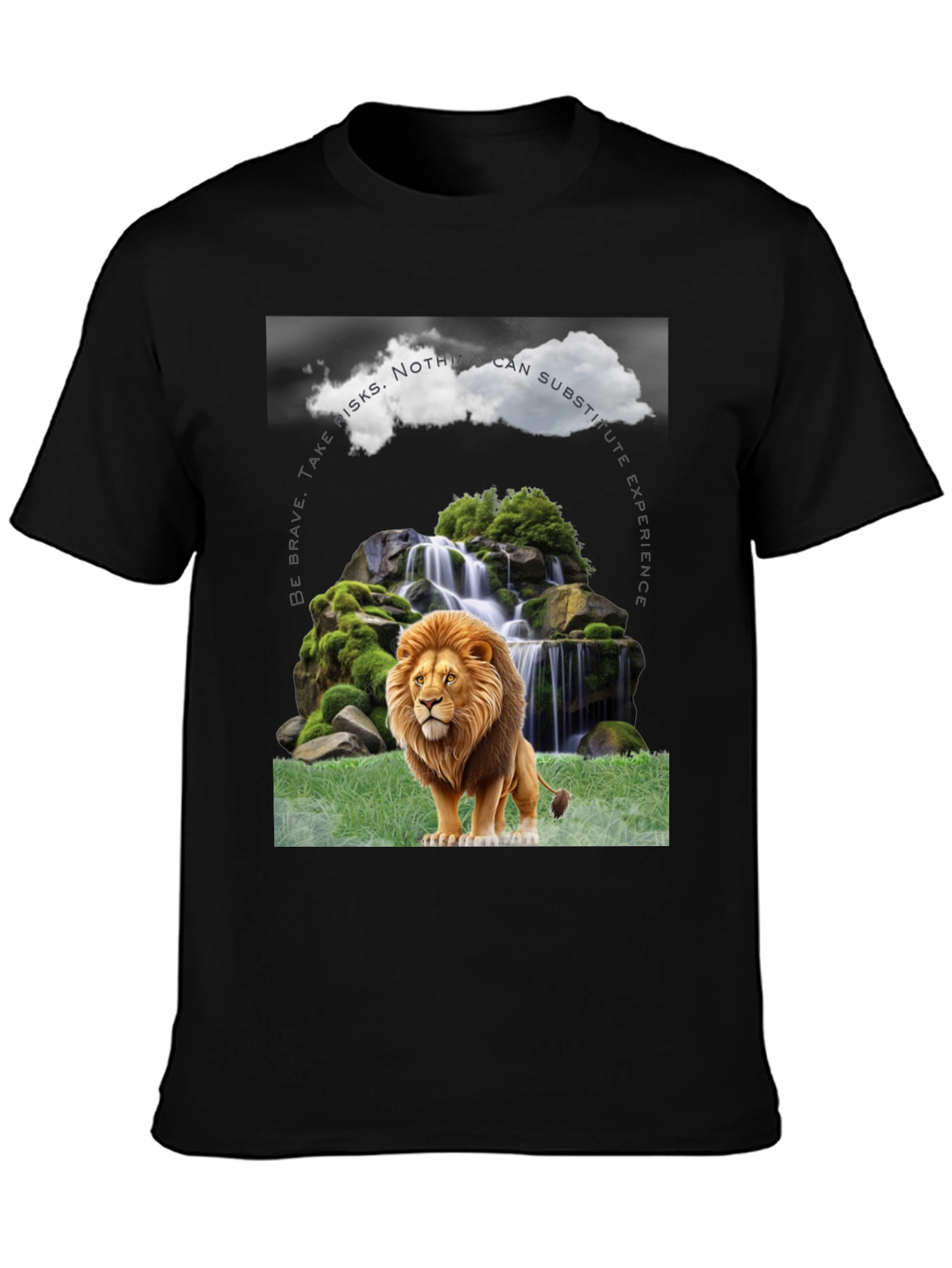 Lion Waterfall Graphic Tee - Brave Experience Shirt