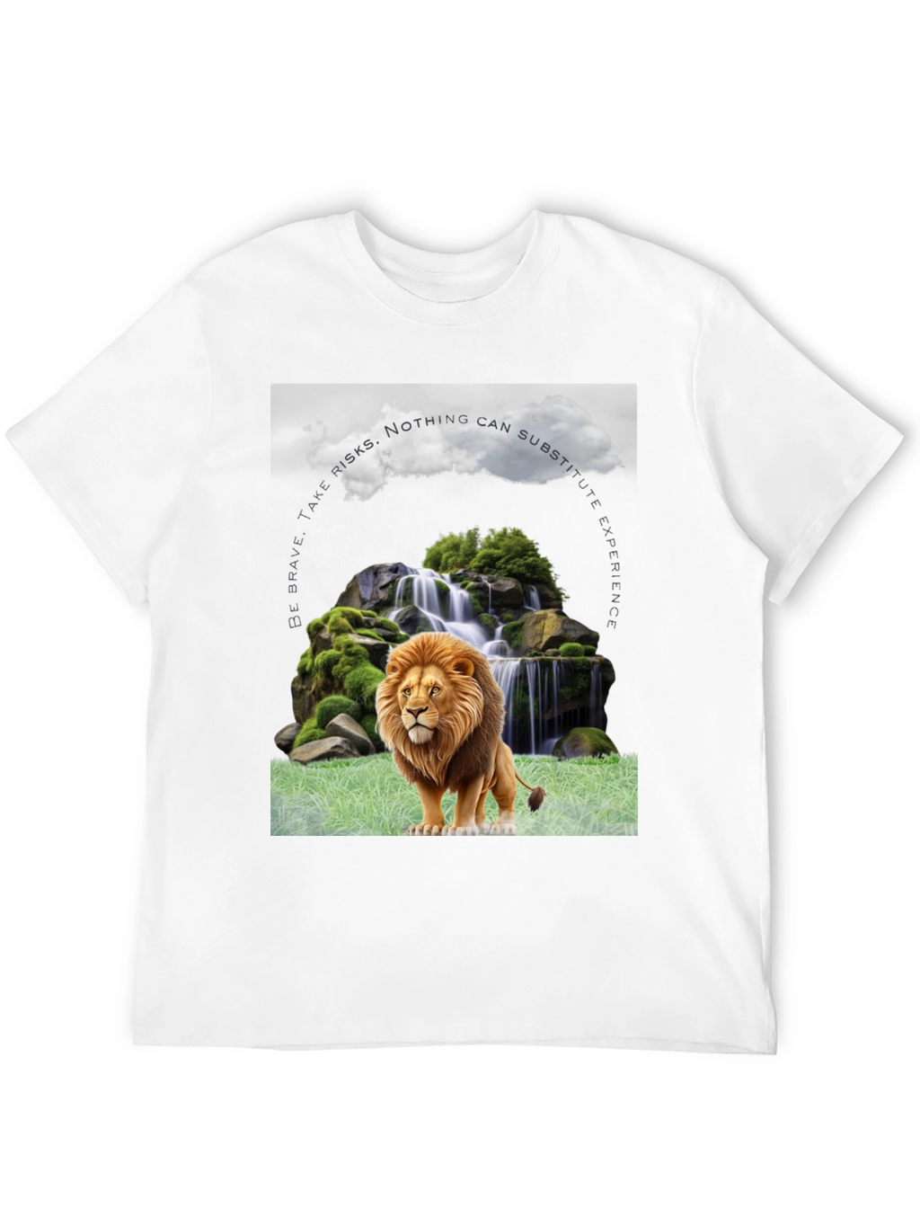 Lion Waterfall Graphic Tee - Brave Experience Shirt