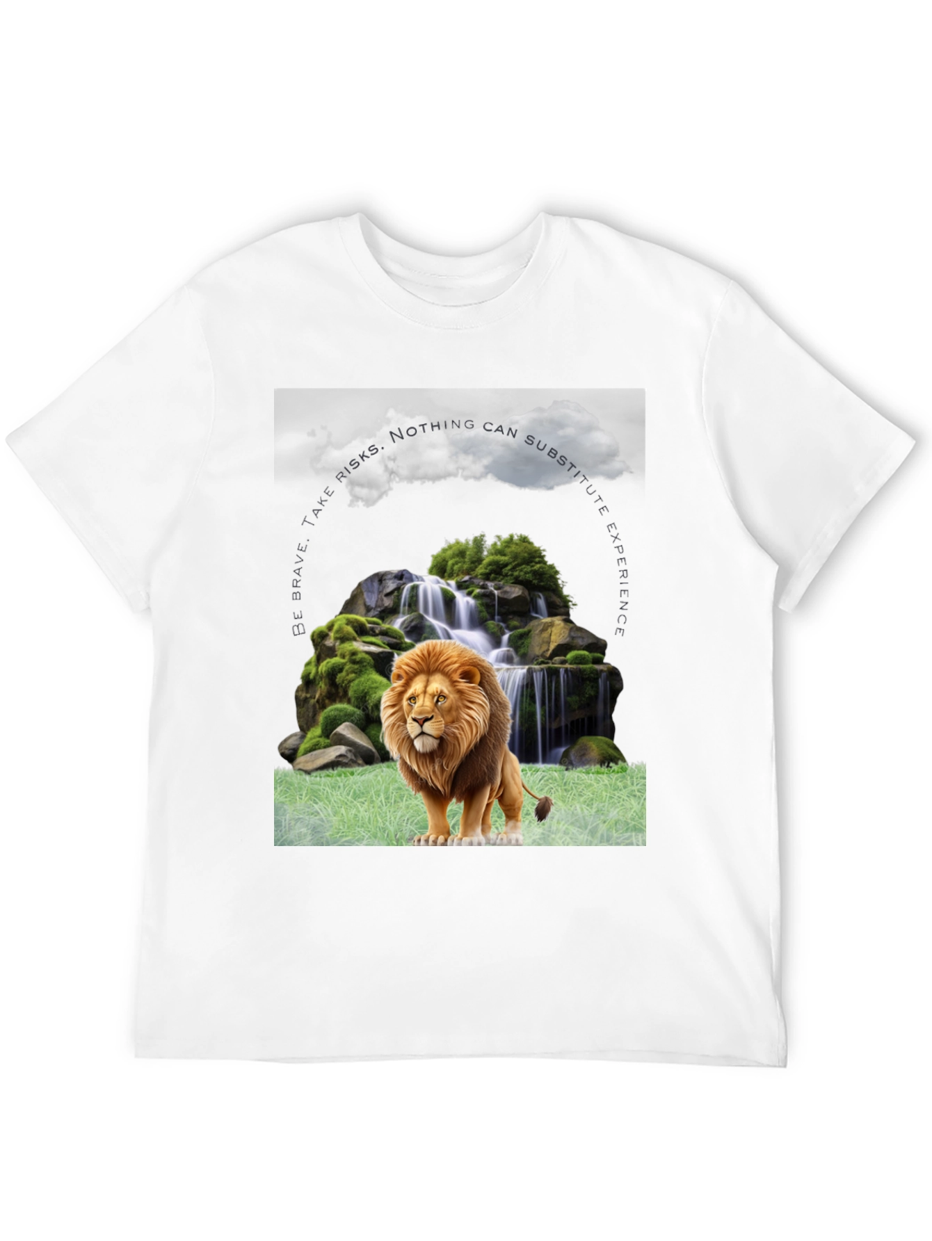 Lion Waterfall Graphic Tee - Brave Experience Shirt