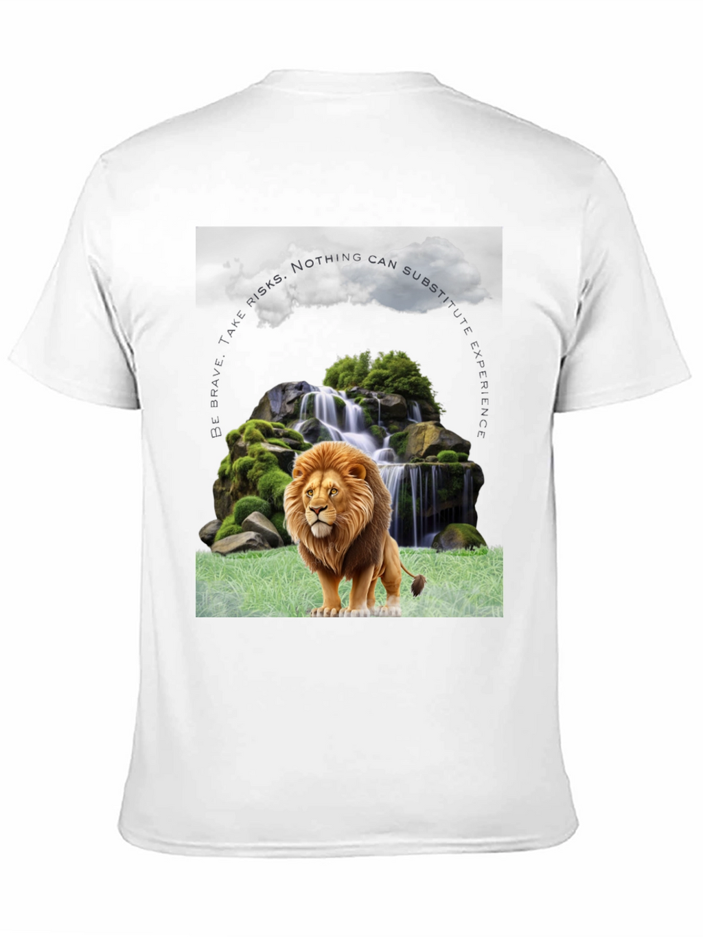 Lion Waterfall Graphic Tee - Brave Experience Shirt