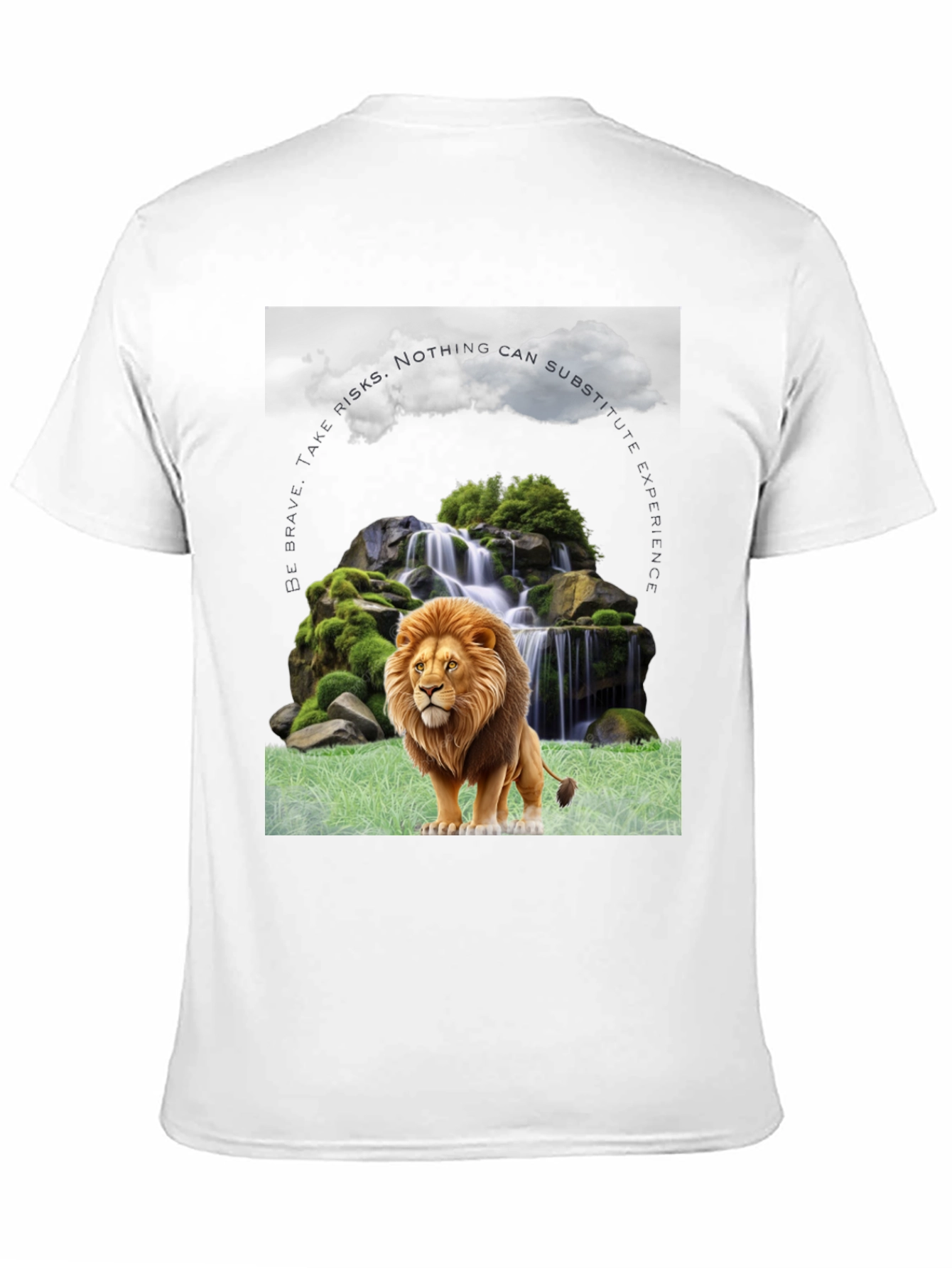 Lion Waterfall Graphic Tee - Brave Experience Shirt