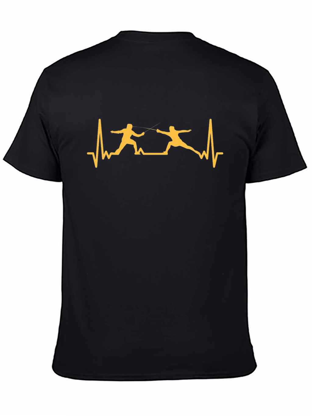 Fencing Heartbeat Graphic T-Shirt - Black