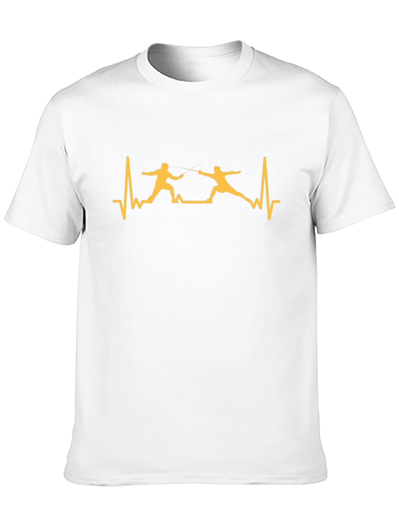 Fencing Heartbeat Graphic T-Shirt - Black