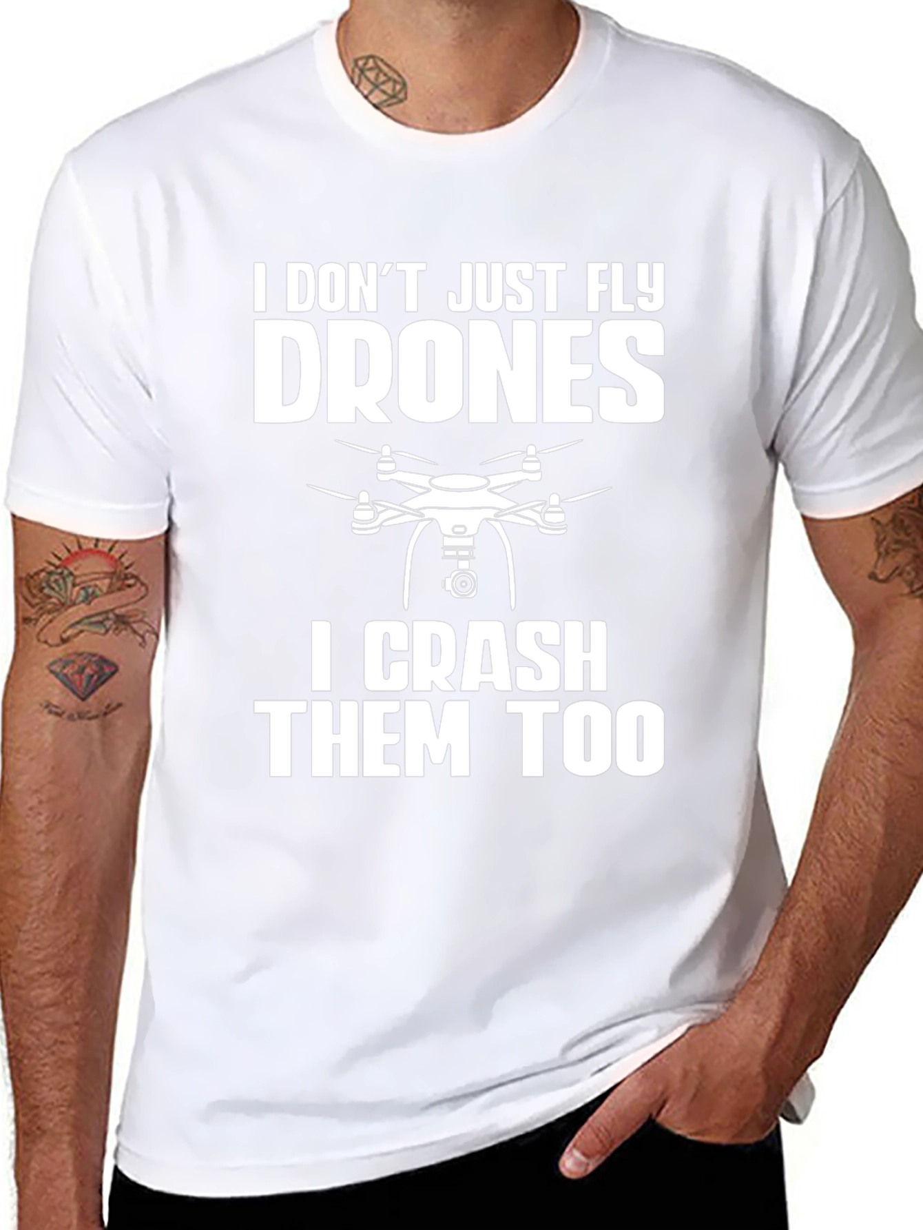 Drone Pilot Funny T-Shirt: Fly & Crash Drones