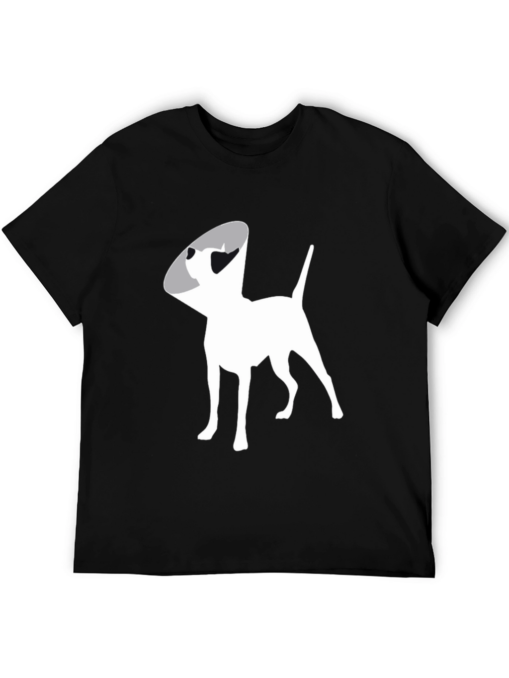 Dog Cone Graphic Tee - Black Cotton Comfort