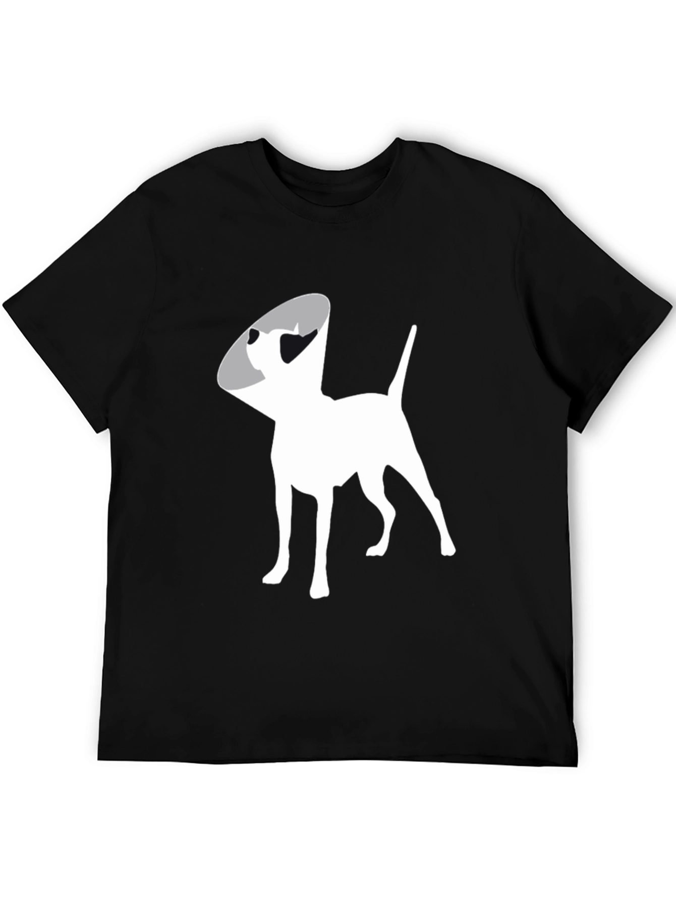 Dog Cone Graphic Tee - Black Cotton Comfort