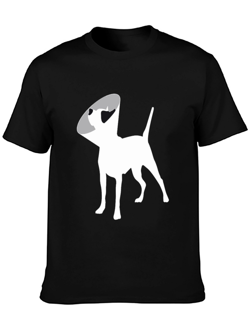 Dog Cone Graphic Tee - Black Cotton Comfort