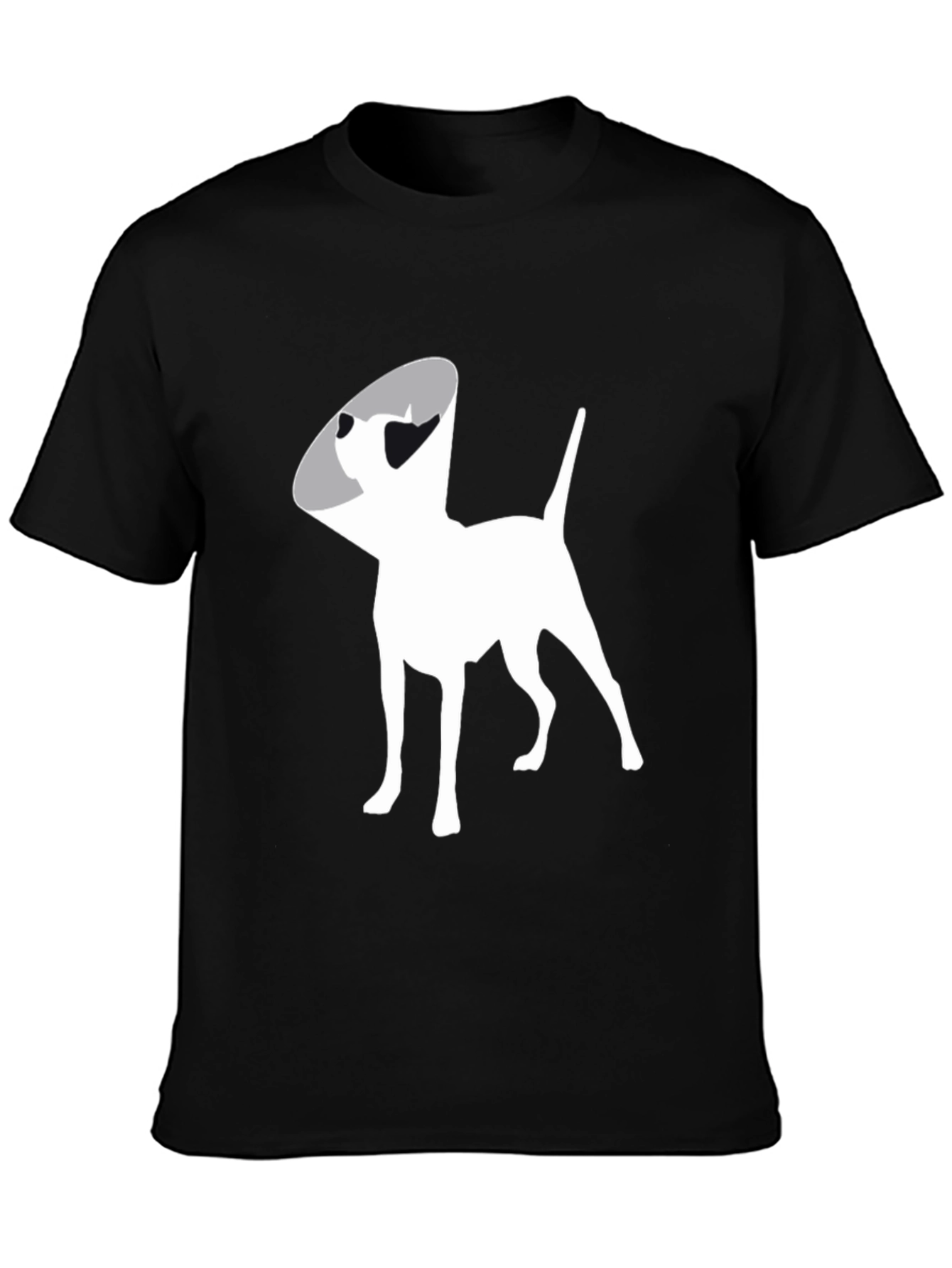 Dog Cone Graphic Tee - Black Cotton Comfort