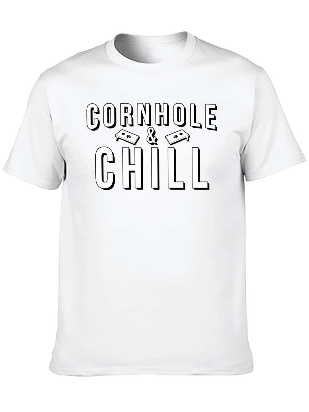 Cornhole & Chill Black Graphic T-Shirt