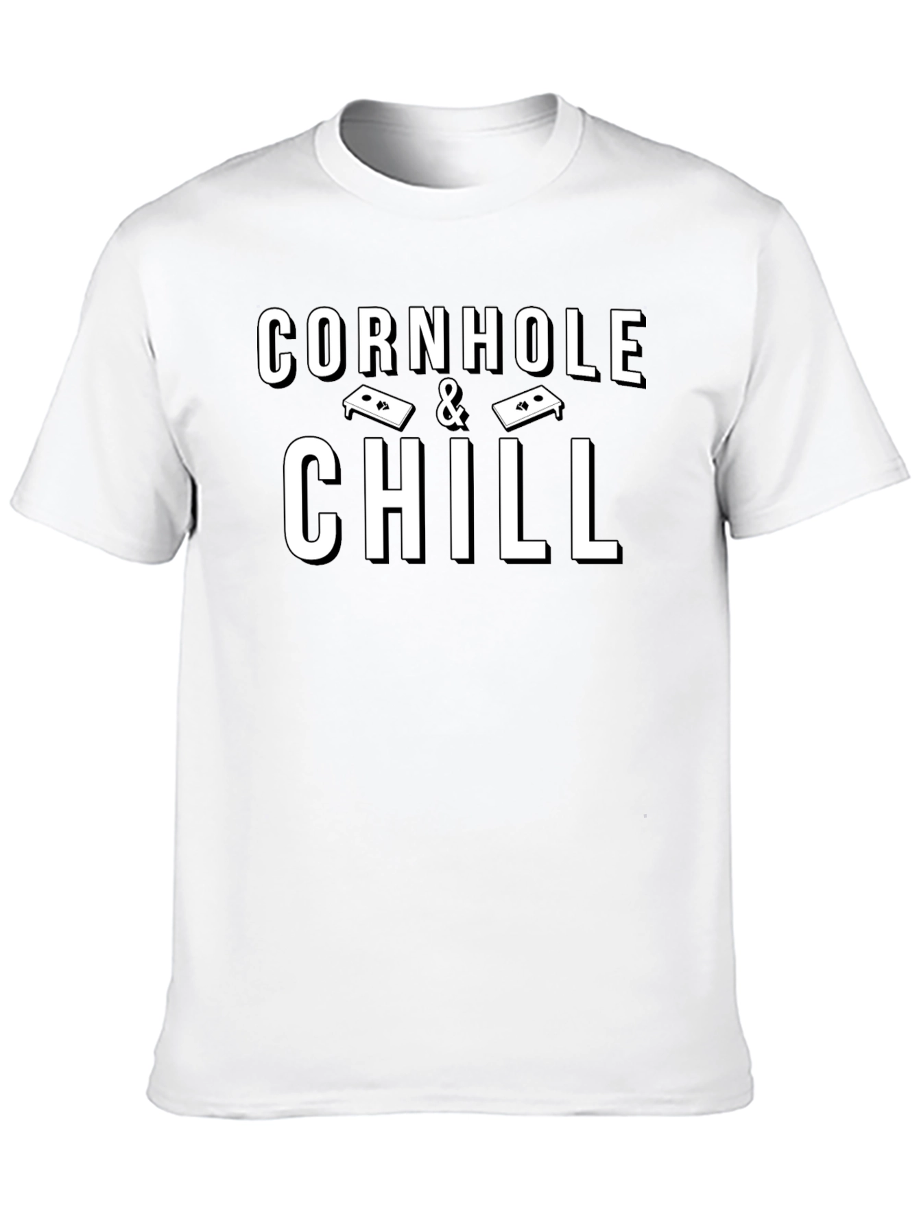 Cornhole & Chill Black Graphic T-Shirt