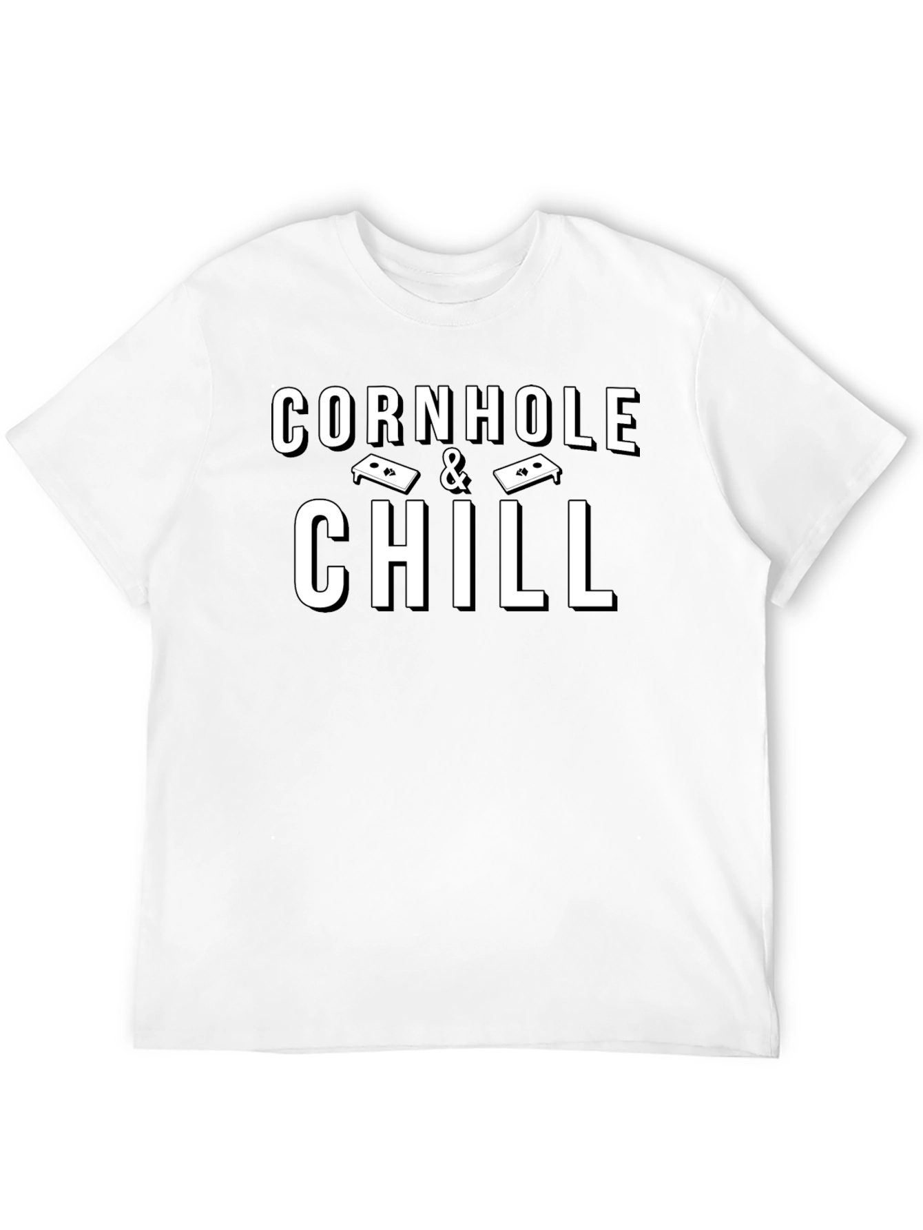 Cornhole & Chill Black Graphic T-Shirt