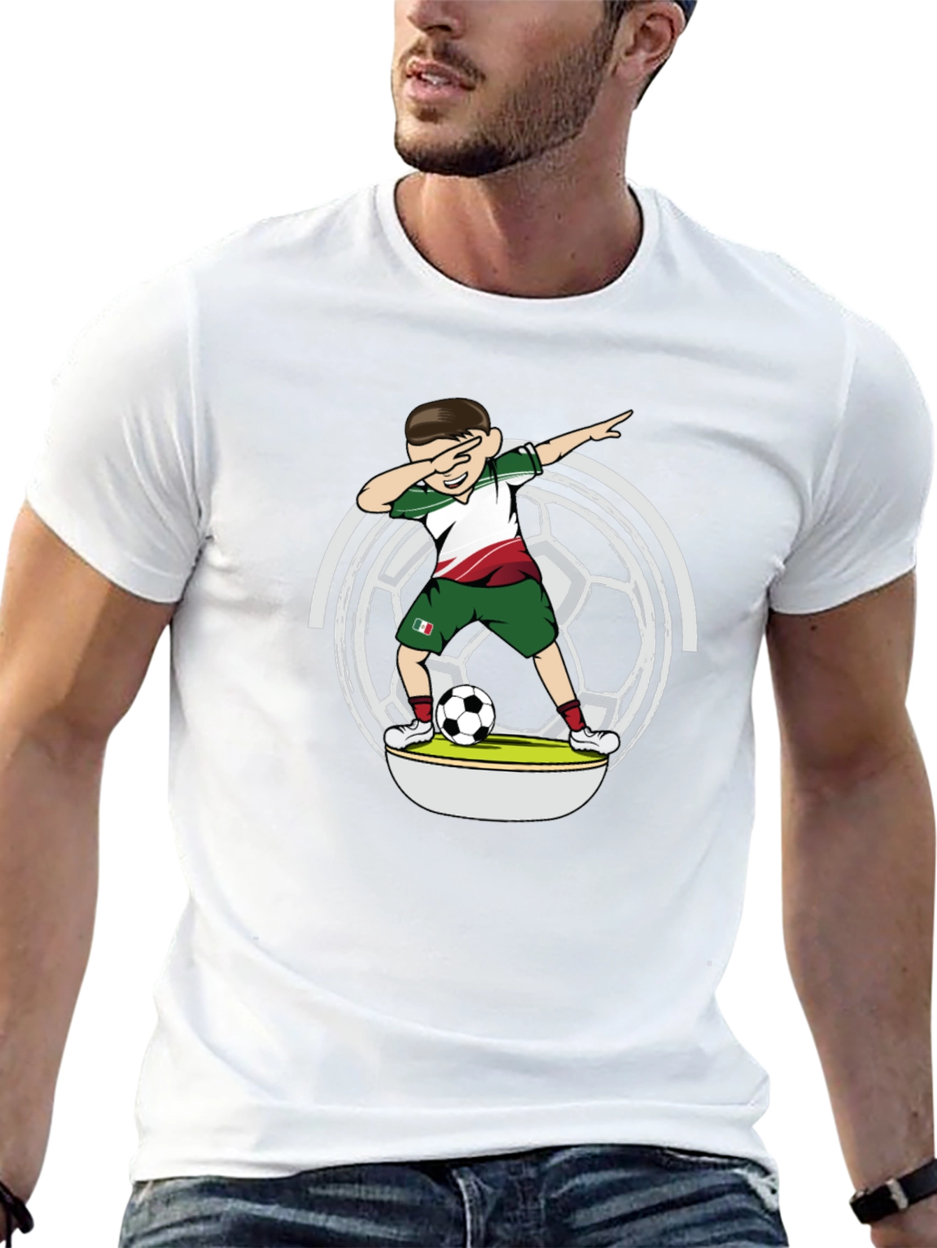 Dabbing Soccer Player T-Shirt - Mexico