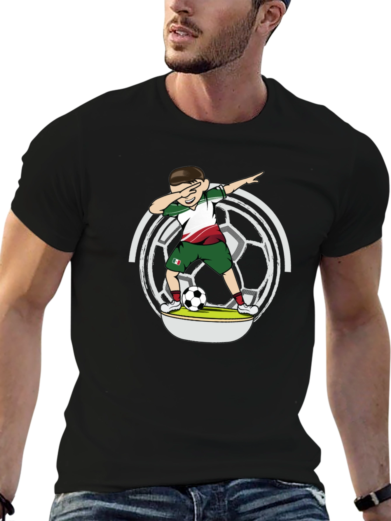 Dabbing Soccer Player T-Shirt - Mexico