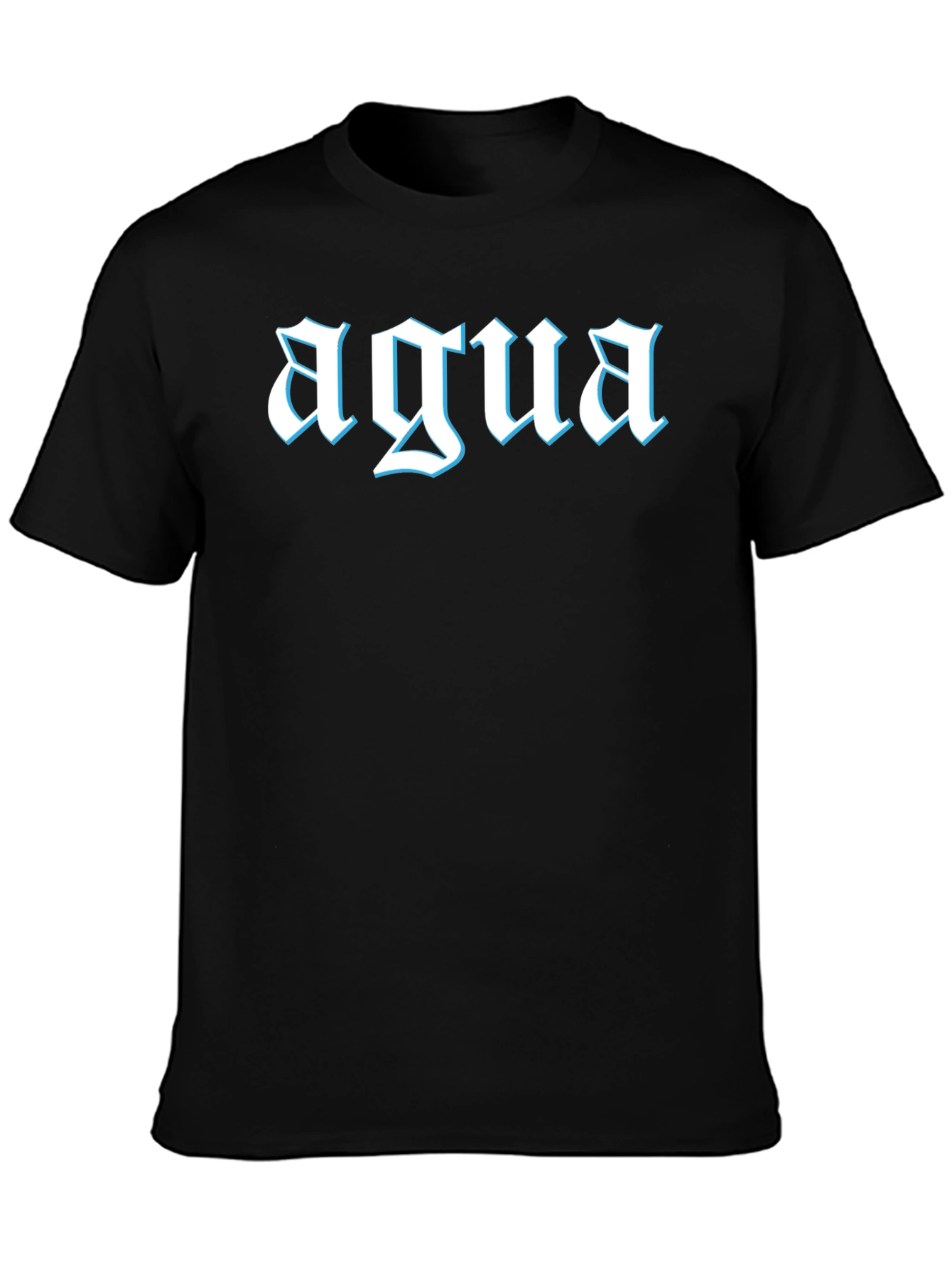 Agua Graphic Tee - Black Cotton T-Shirt