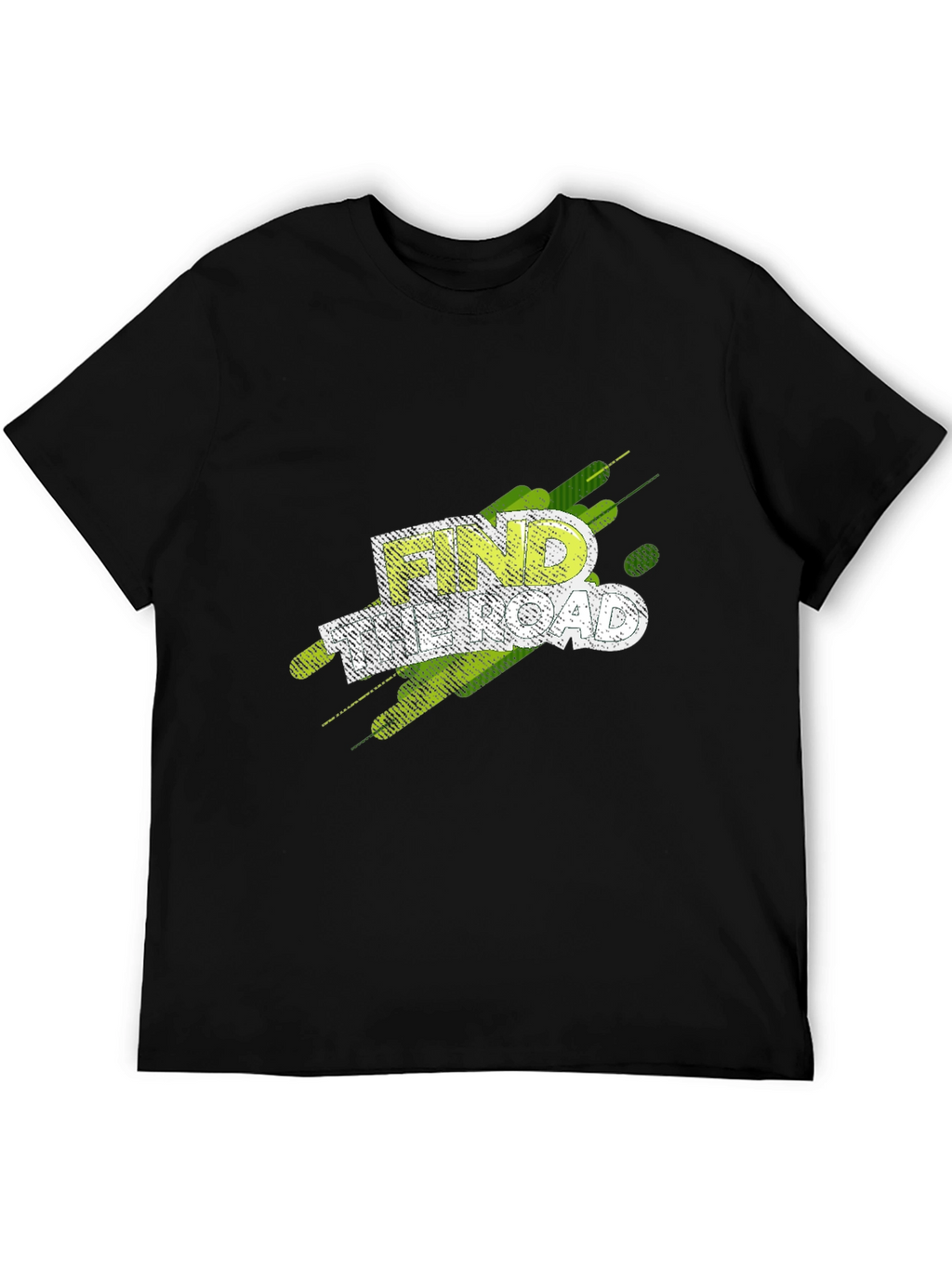 Find Your Road Graphic T-Shirt - Black Casual Tee