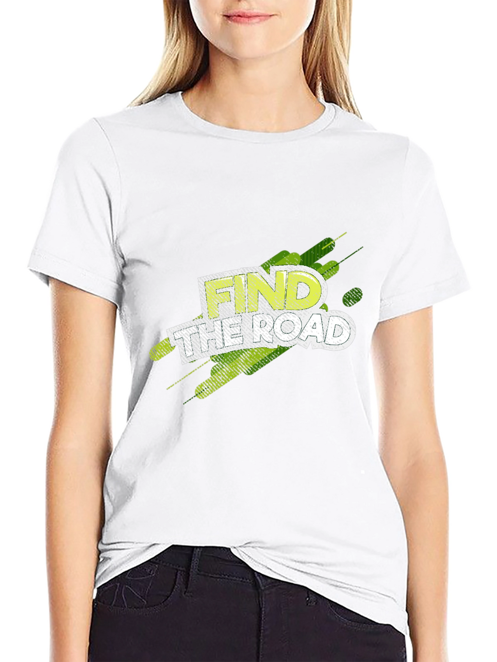 Find Your Road Graphic T-Shirt - Black Casual Tee