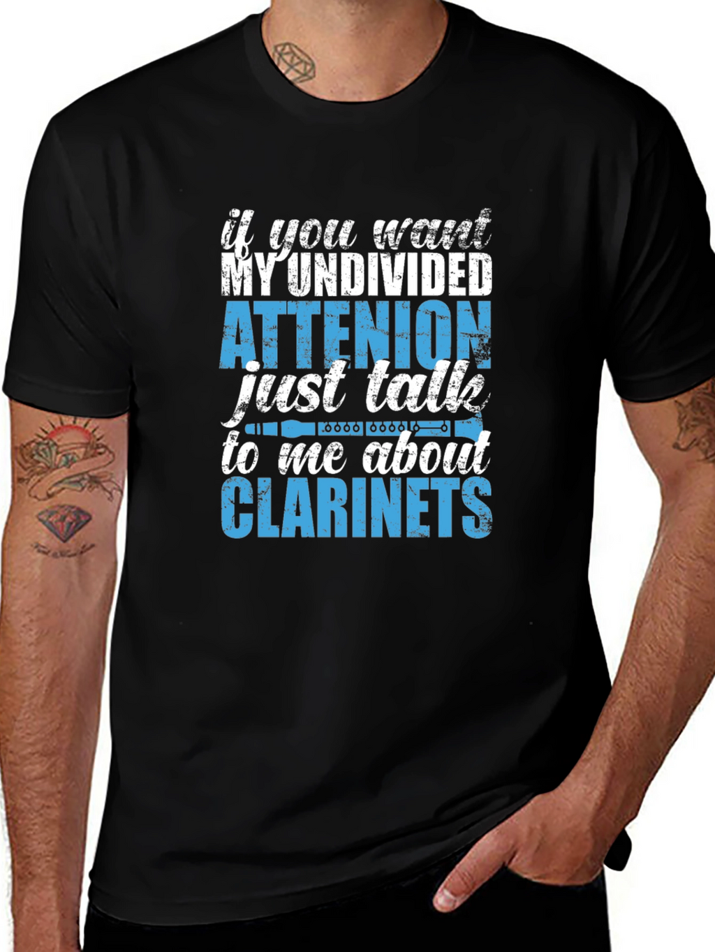 Clarinet Lover T-Shirt - Undivided Attention