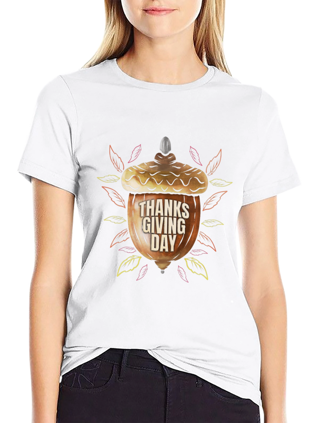 Thanksgiving Acorn Graphic T-Shirt