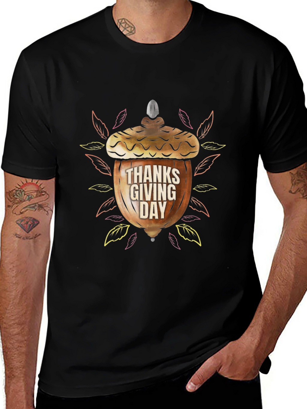 Thanksgiving Acorn Graphic T-Shirt