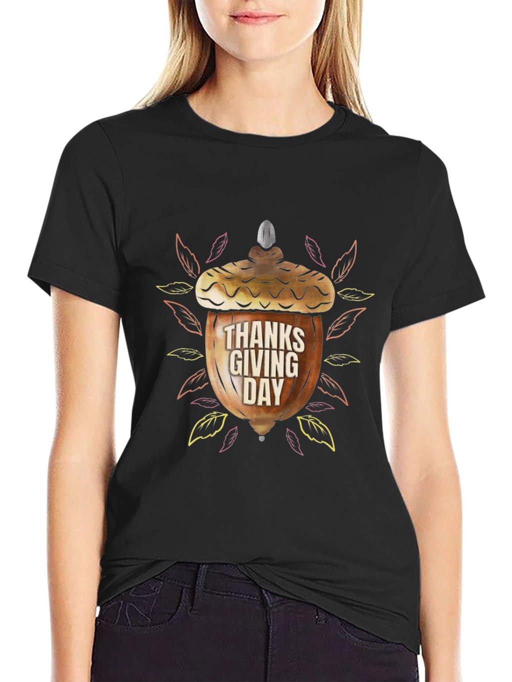Thanksgiving Acorn Graphic T-Shirt