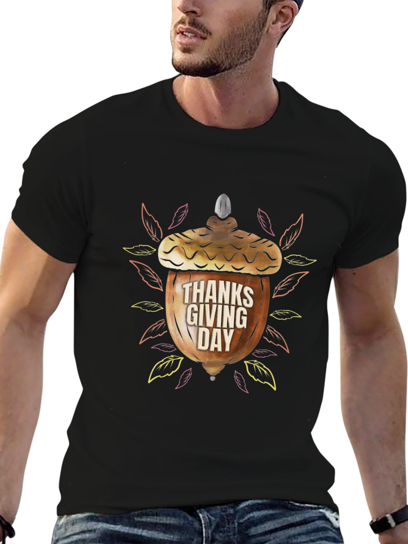 Thanksgiving Acorn Graphic T-Shirt
