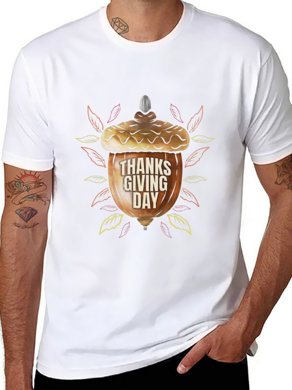 Thanksgiving Acorn Graphic T-Shirt