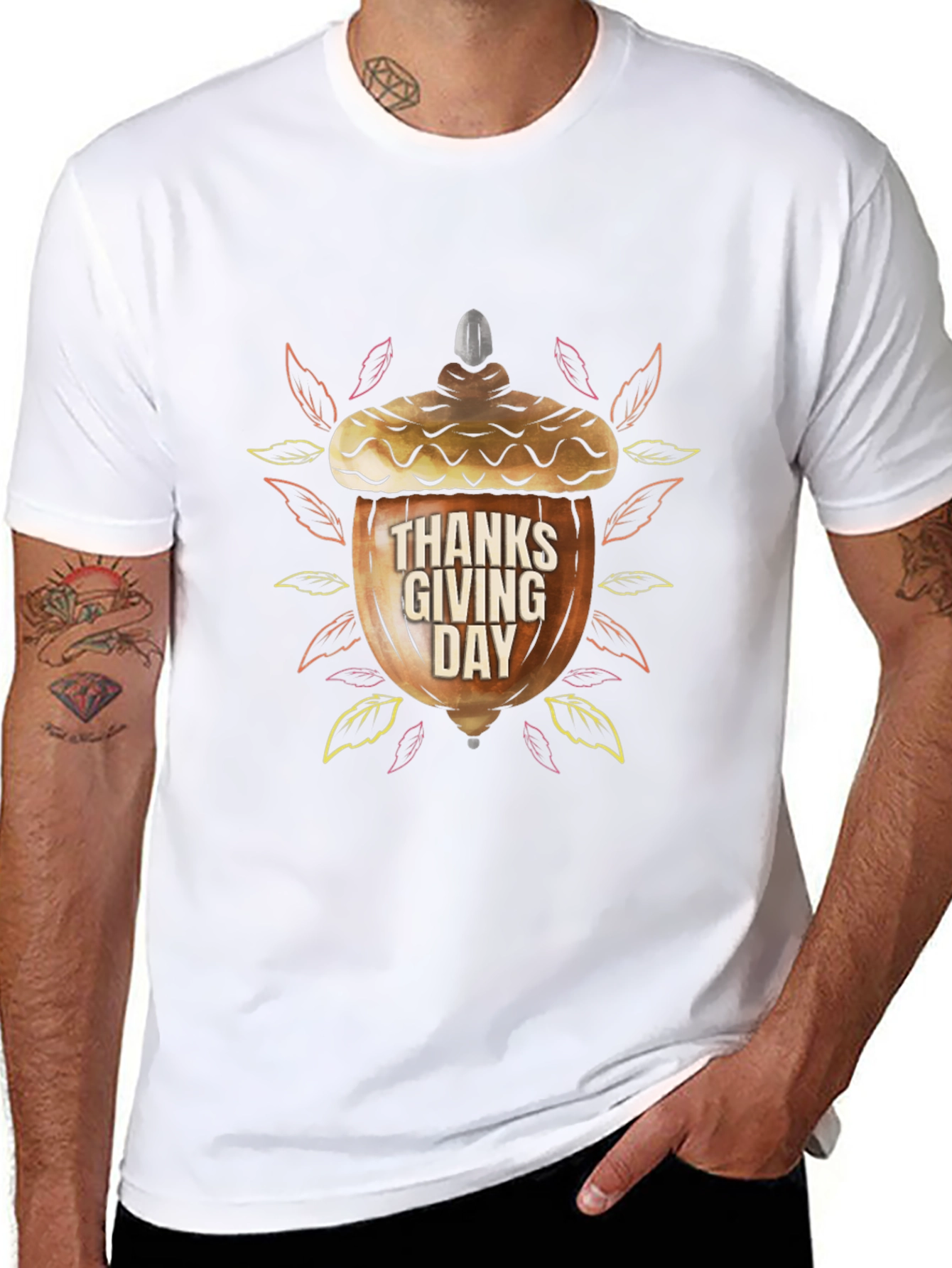 Thanksgiving Acorn Graphic T-Shirt