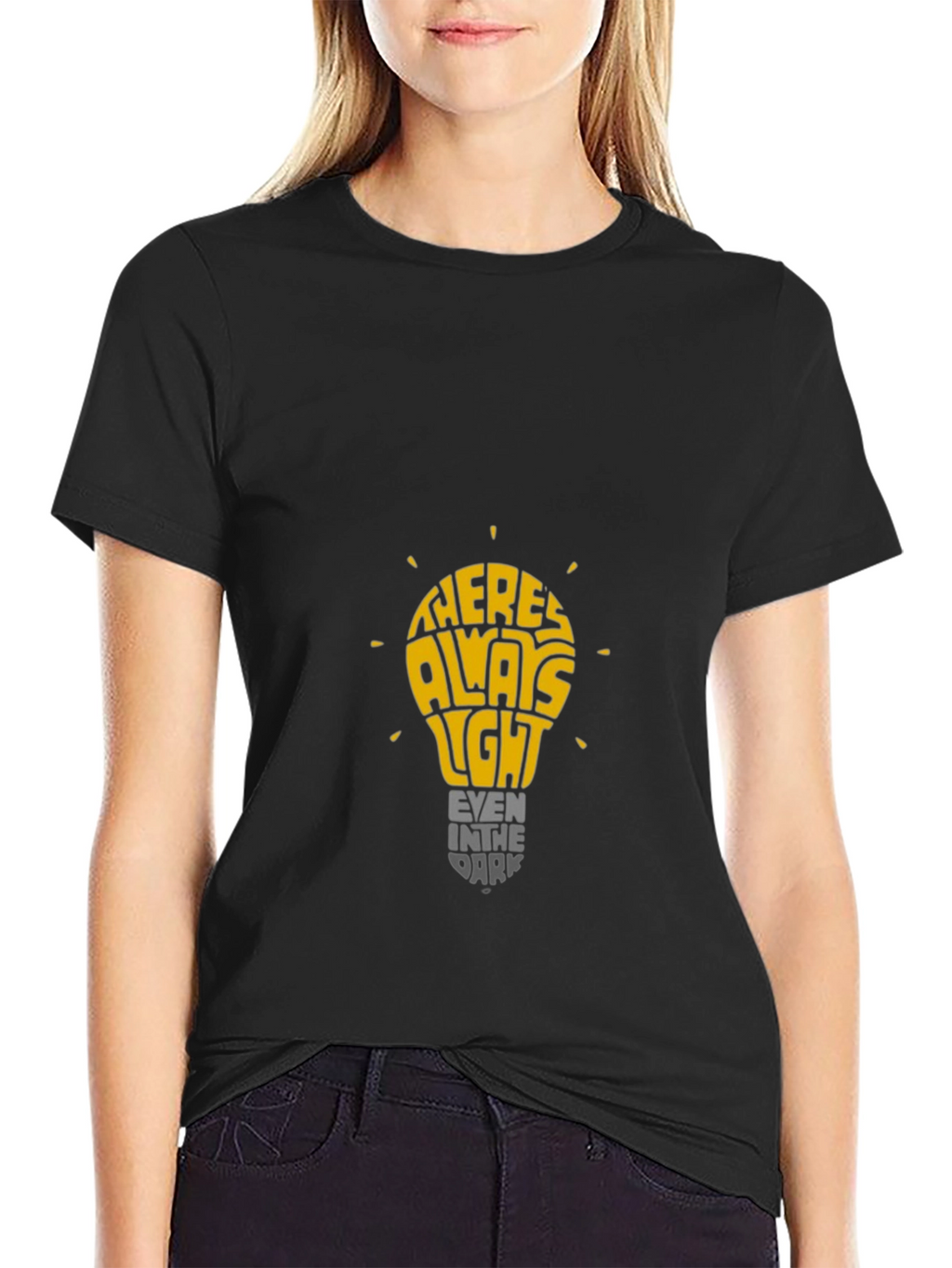 Inspirational Lightbulb Graphic T-Shirt - Always Light