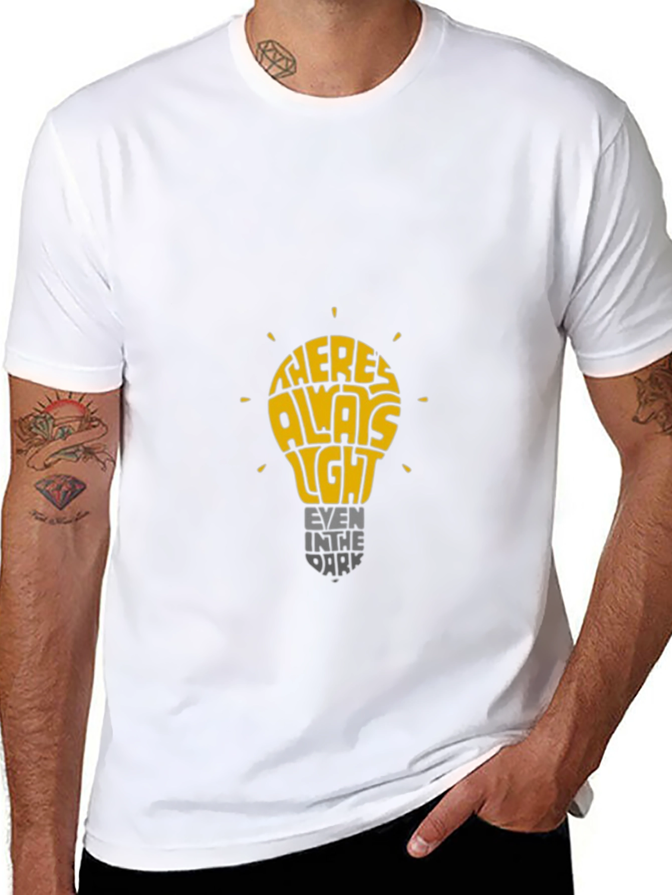 Inspirational Lightbulb Graphic T-Shirt - Always Light