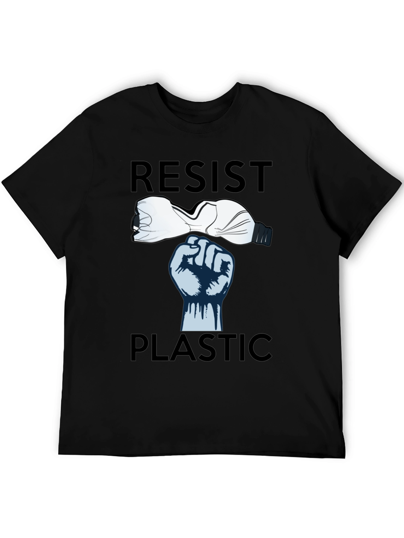 Resist Plastic Graphic Tee - Eco-Friendly Statement