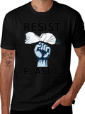 Resist Plastic Graphic Tee - Eco-Friendly Statement