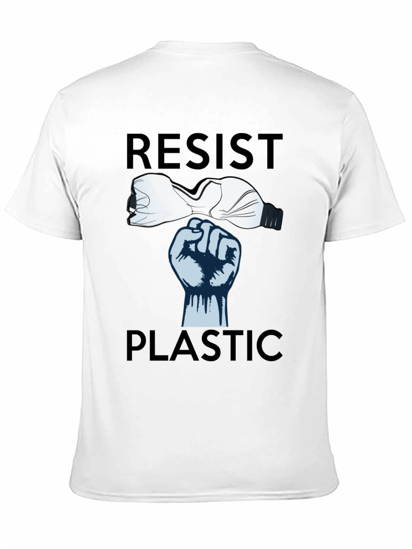 Resist Plastic Graphic Tee - Eco-Friendly Statement