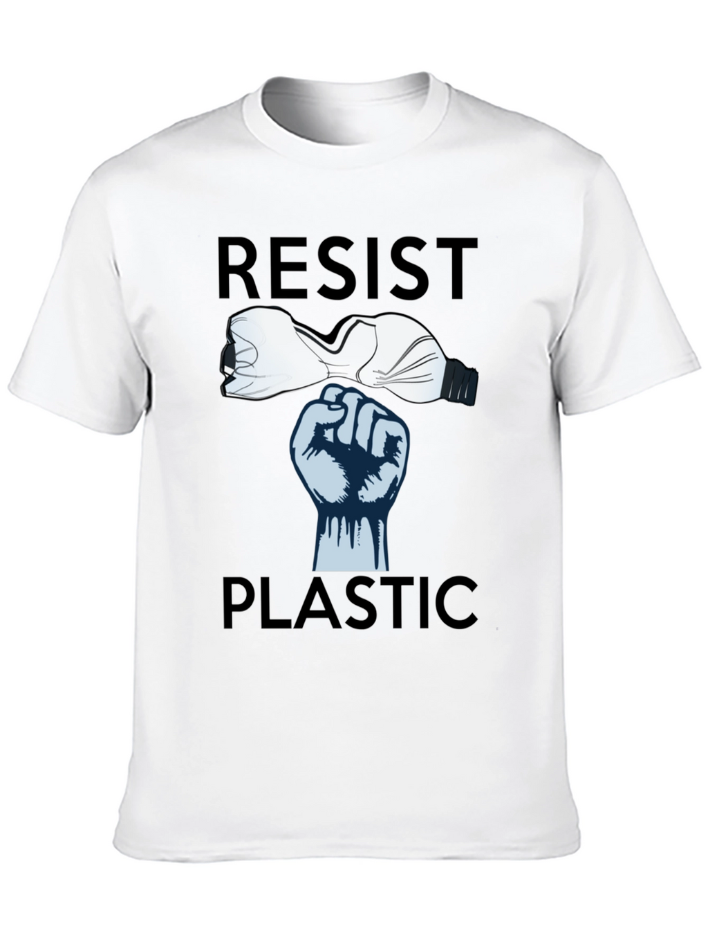 Resist Plastic Graphic Tee - Eco-Friendly Statement