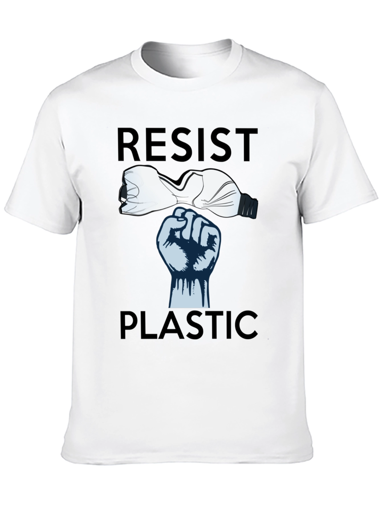 Resist Plastic Graphic Tee - Eco-Friendly Statement