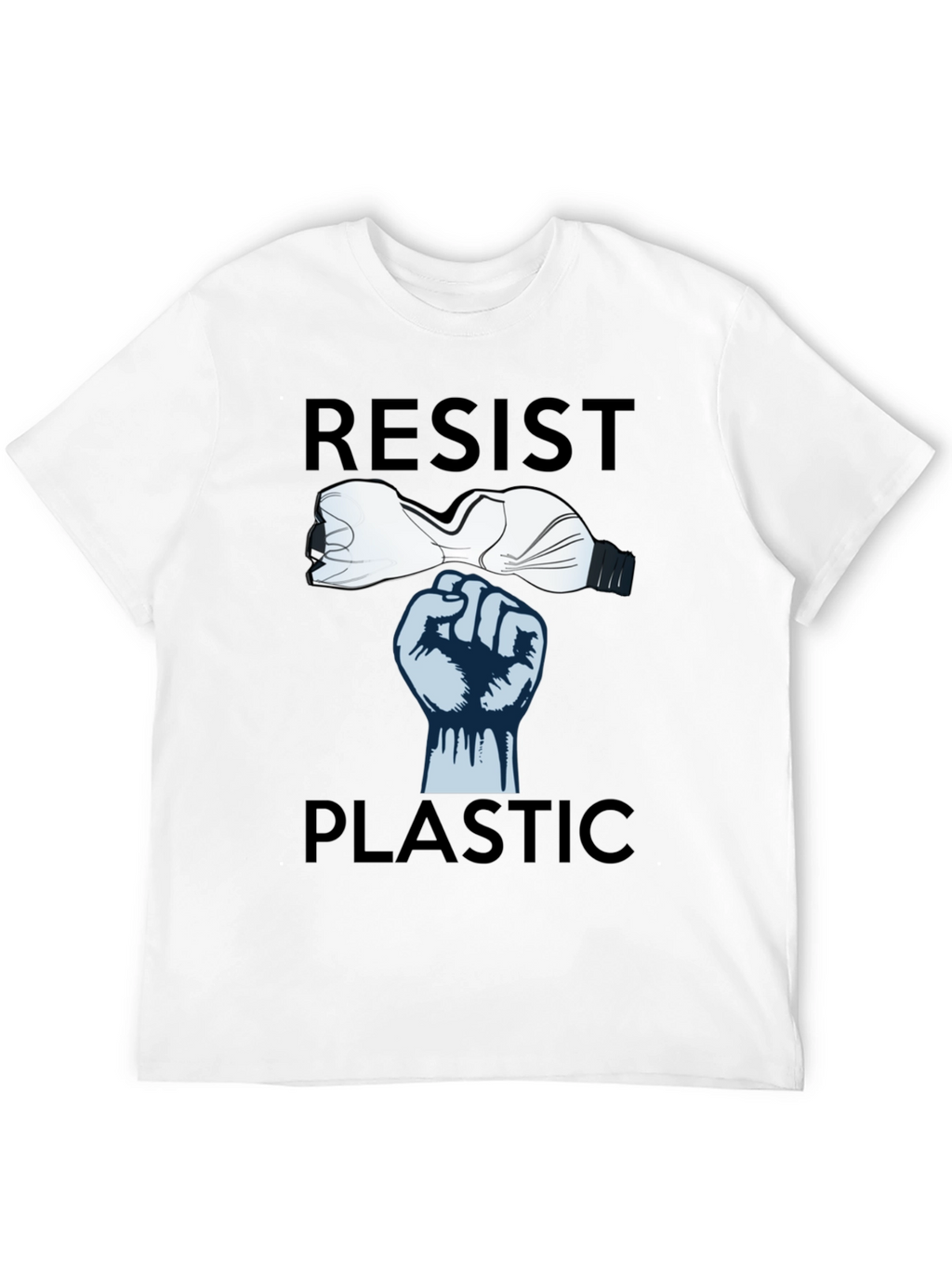 Resist Plastic Graphic Tee - Eco-Friendly Statement
