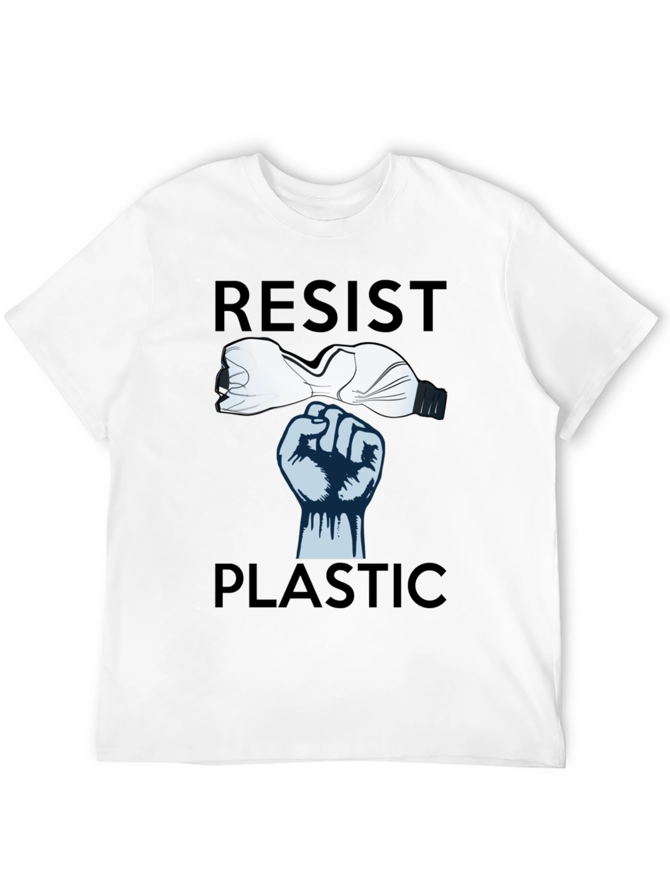 Resist Plastic Graphic Tee - Eco-Friendly Statement