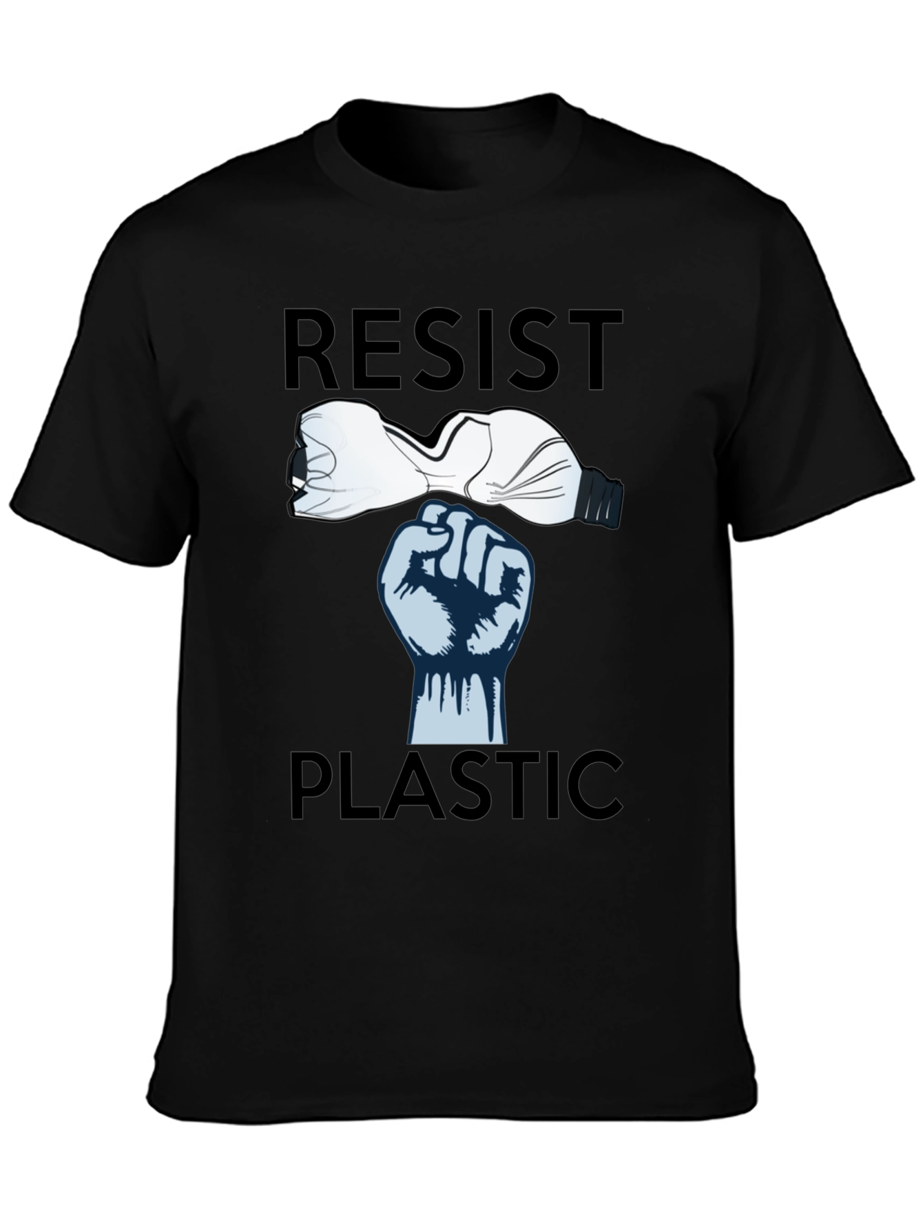 Resist Plastic Graphic Tee - Eco-Friendly Statement