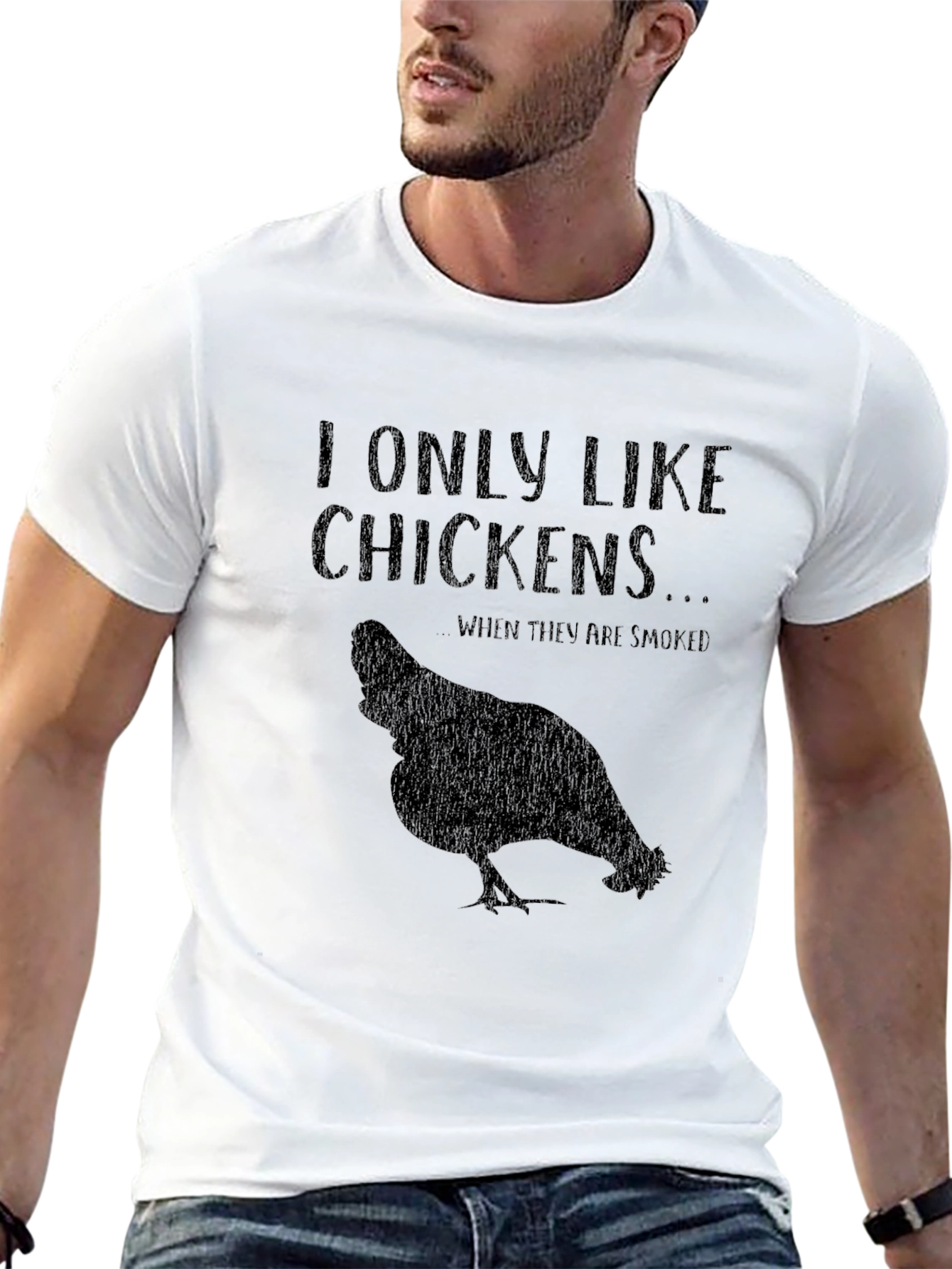 I Only Like Chickens Smoked Black T-Shirt
