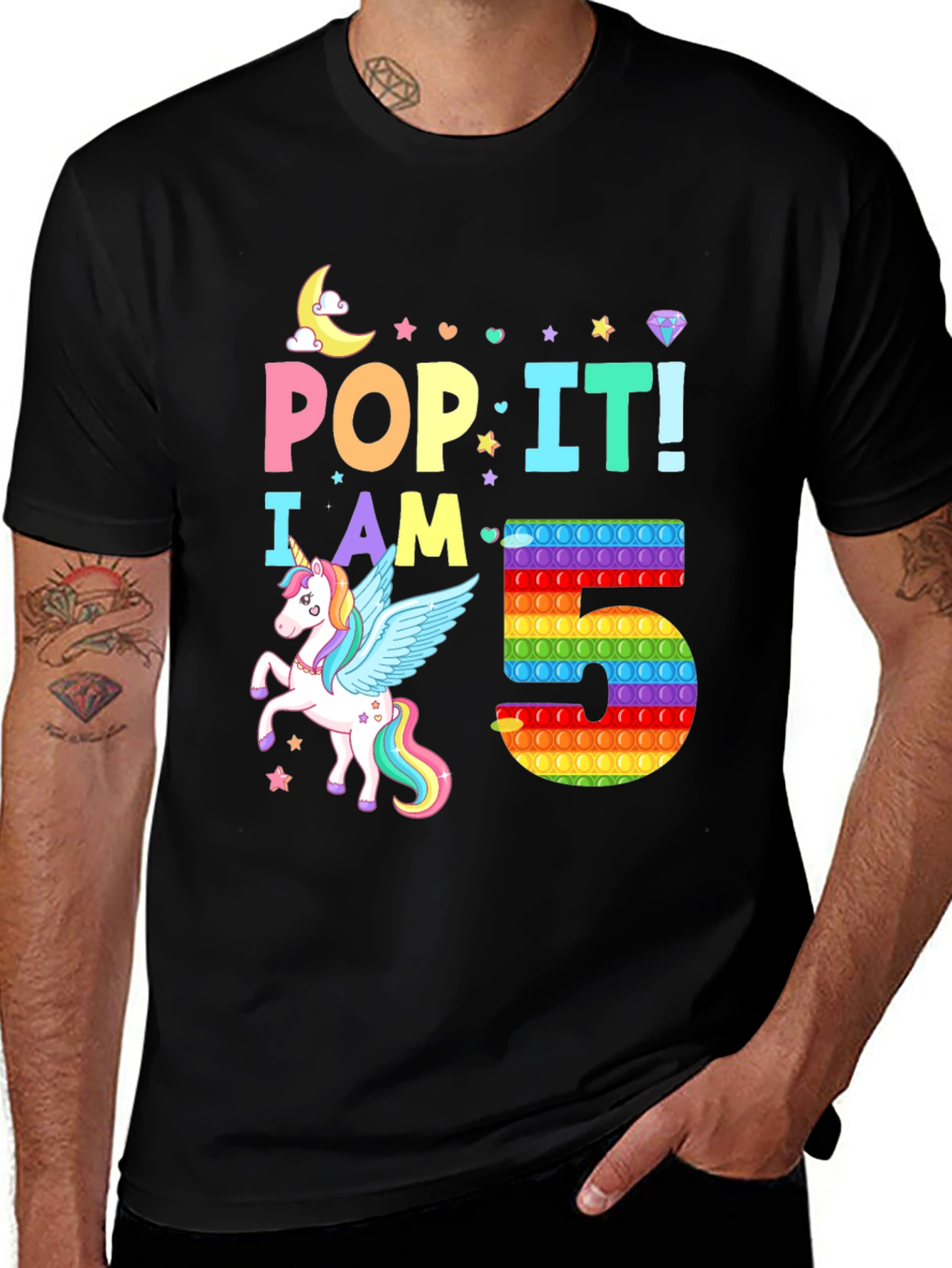 Pop It I Am 5 Unicorn Birthday T-Shirt