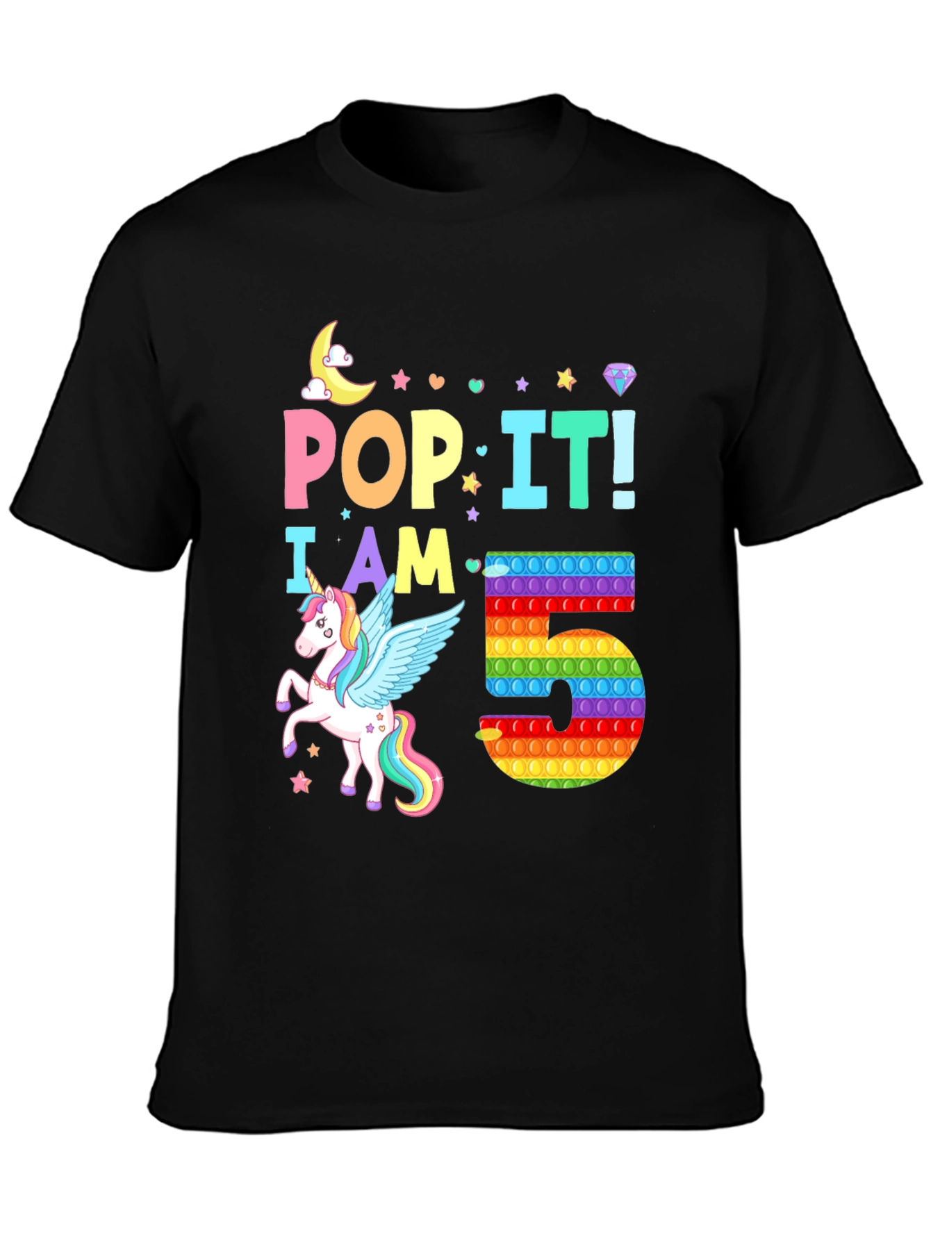 Pop It I Am 5 Unicorn Birthday T-Shirt