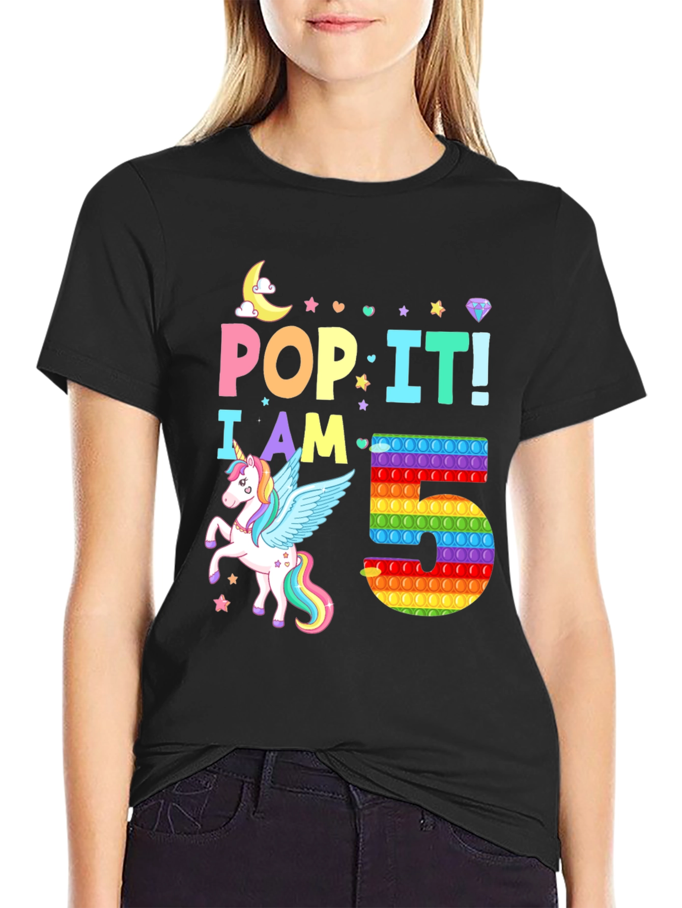 Pop It I Am 5 Unicorn Birthday T-Shirt